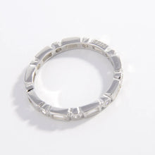 925 Sterling Silver Geometric Shape Zircon Ring