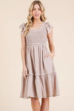 Lime 'N' Chili Ruffle Trim Smocked Dress with Contrast Casual Dresses