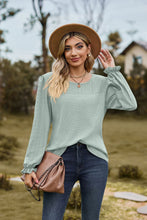 Round Neck Puff Sleeve Blouse Sage Woman Blouses