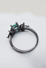Paraiba Blue Zircon Leaf Ring Rings
