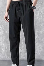 Men's Plus Size Drawstring Pants with Pockets Black