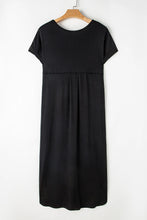 Slit Round Neck Short Sleeve Maxi Dress Woman Maxi Dress