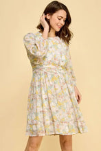 Lime 'N' Chili Chiffon Floral Print Belted Dress with Back Zipper Casual Dresses