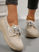 Lace Up Round Toe Sneakers Ivory Woman Sneakers