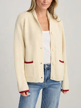 Lobster Button Up Long Sleeve Cardigan Burgundy Woman Outerwear