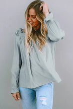 Frill Trim Flounce Sleeve Blouse Woman Blouses