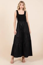 Mittoshop Mix Media Square Neck Maxi Dress BLACK