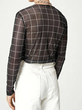 Men's Full Size Plaid Round Neck Long Sleeve Top Plus Size Mens Tops