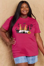 Simply Love plus size Halloween theme short sleeve t-shirt in dusty rose with gnome design