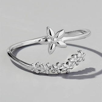 925 Sterling Silver Flower Ring Silver