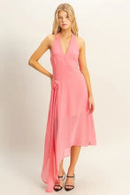 HYFVE Chiffon Halter Asymmetrical Hem Dress ROSE Casual Dresses