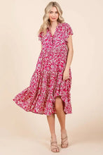 Mittoshop Abstract Print Ruffle Tier Midi Dress Casual Dresses