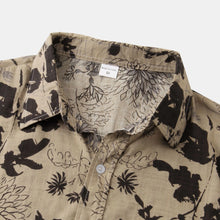 Men's Plus Size Floral Print Short Sleeve Button Down Shirt