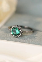 Paraiba Blue Zircon Flower Shape Ring Rings