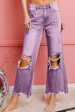 BiBi Distressed Vintage Washed Wide Leg Pants VINTAGE LAVENDER Woman Pants