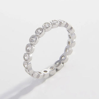 925 Sterling Silver Zircon Ring Silver