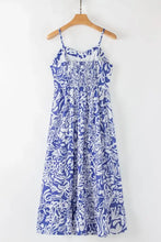 Floral Print Spaghetti Strap High Waist Dress Casual Dresses