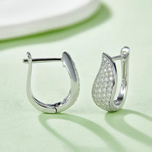 Moissanite 925 Sterling Silver Leaf Huggie Earrings Silver One Size