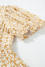 Floral Short Sleeve Surplice Frilly Tiered Mini Dress Casual Dresses