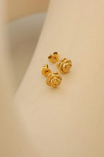 Titanium Steel Flower Stud Earrings