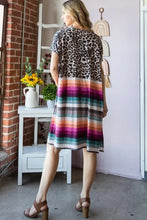 Heimish Full Size Animal Leopard and Stripe Open Cardigan Plus Size Woman Outerwear