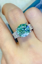 5 Carat Moissanite 4-Prong Wide Band Ring Light Green Rings
