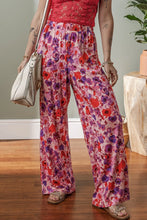 Floral Wide Leg Elastic High Waist Pants