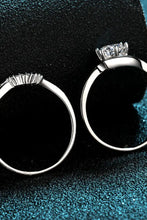 Moissanite Rhodium-Plated Two-Piece Ring Set Rings