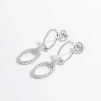 Zircon 925 Sterling Silver Dangle Earrings Silver One Size