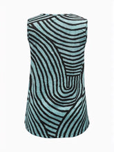 Sleeveless Zebra Print Button-Up Tank Top