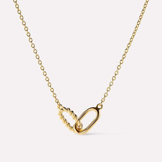 Interlocked Titanium Steel Necklace Gold One Size
