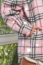 BiBi Allover Clear Sequins Vintage Plaid Jacket Woman Outerwear