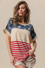 BiBi American Flag Theme Short Sleeve T-Shirt Woman T Shirts