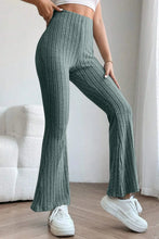 Basic bae size ribbed high waist flare pants in teal with cozy textured fabric and flattering silhouette