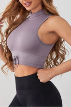 Mock Neck Ribbed Sports Tank Woman Activewear