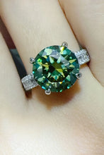 5 Carat Moissanite 925 Sterling Silver Ring Dark Green