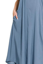 Zenana Woven Arc Hem Cami Dress With Flowy Pockets