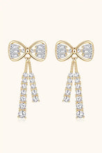 1.12 Carat Moissanite 925 Sterling Silver Bow Earrings with Cubic Zirconia