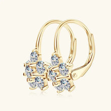 Pair of 18k gold-plated sterling silver moissanite flower huggie earrings
