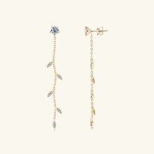 1.38 Carat Moissanite 925 Sterling Silver Leaf Earrings with Diamond Accents