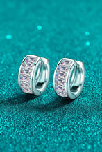 1.8 carat moissanite sterling silver huggie earrings with baguette gems