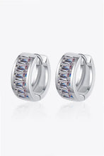 1.8 Carat Moissanite 925 Sterling Silver Huggie Earrings with Baguette Gems
