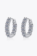 1.8 Carat Moissanite Hoop Earrings Silver One Size Earrings