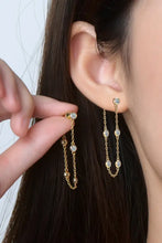 1 carat moissanite 925 sterling silver chain earrings with CZ drops