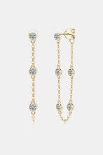 1 Carat Moissanite 925 Sterling Silver Chain Earrings with Diamonds