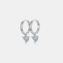 1 carat moissanite 925 sterling silver heart earrings with clear gemstones