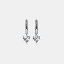 1 carat moissanite 925 sterling silver heart earrings with diamond drops