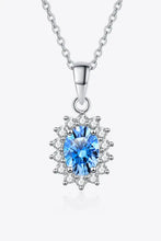 1 Carat Moissanite 925 Sterling Silver Necklace Sky Blue One Size Necklaces