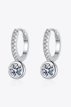 1 Carat Moissanite Rhodium-Plated Drop Earrings Silver One Size Earrings