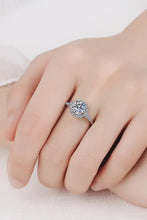 1 Carat Moissanite Rhodium-Plated Halo Ring Rings